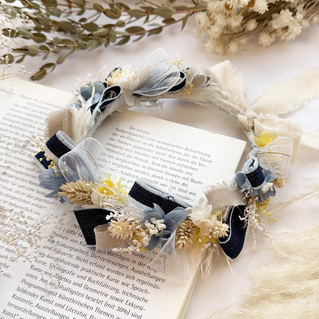 Denim | Ribbon Flower Crown 01 | 3枚目